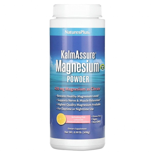 NaturesPlus, Kalmassure, магний в порошке, со вкусом освежающего розового лимонада, 400 мг, 408 г (0,90 фунта) #1