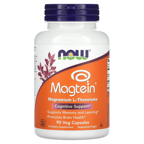 NOW Foods, Magtein, L-треонат магния, 90 растительных капсул #1