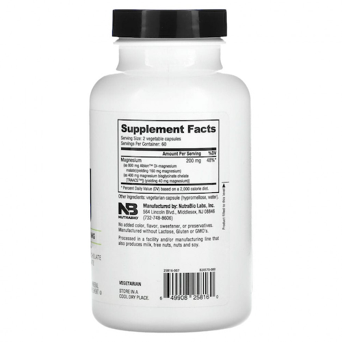 Nutrabio Labs, Магний, 100 мг, 120 капсул #1