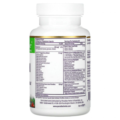 Paradise Herbs, Earth's Blend, Магний, 90 вегетарианских капсул #1