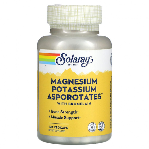 Solaray, Magnesium Potassium Asporotates, аспартат магния и калия, 120 растительных капсул #1