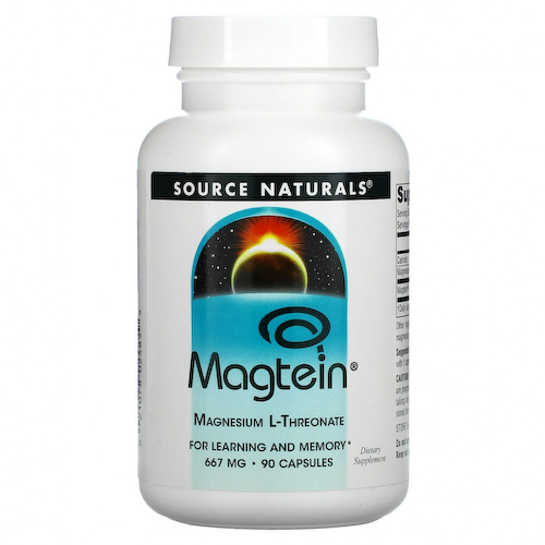 Source Naturals, Magtein, L-треонат магния, 667 мг, 90 капсул #1