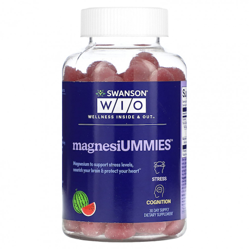Swanson WIO, MagnesiUMMIES, арбуз, 120 жевательных таблеток #1