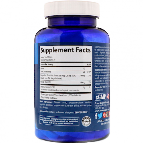 Trace Minerals ®, магний, 150 мг, 60 таблеток #1