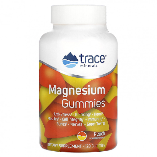 Trace Minerals ®, Жевательные мармеладки с магнием, персик, 120 жевательных таблеток #1