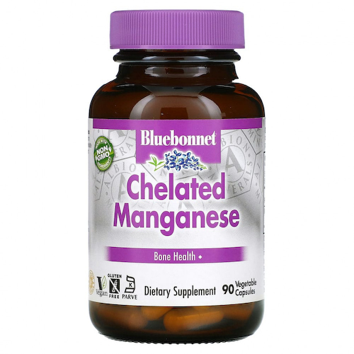 Bluebonnet Nutrition, Хелатированный марганец, 90 капсул #1