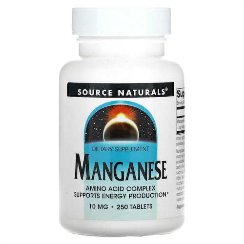 Source Naturals, марганец, 10 мг, 250 таблеток #1