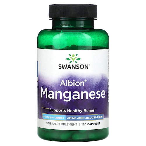 Swanson, Albion марганец, 40 мг, 180 капсул #1