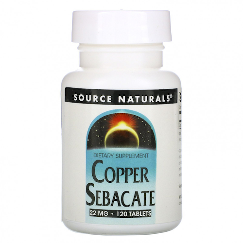 Source Naturals, себацинат меди, 22 мг, 120 таблеток #1