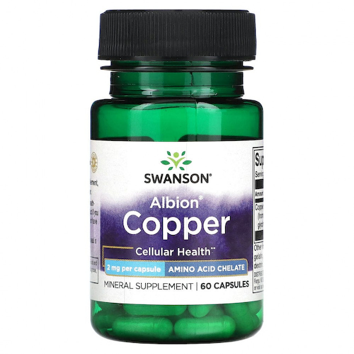 Swanson, Albion Copper, 2 мг, 60 капсул #1