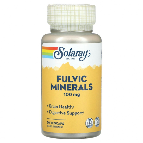 Solaray, Fulvic Minerals, 100 мг, 30 растительных капсул #1