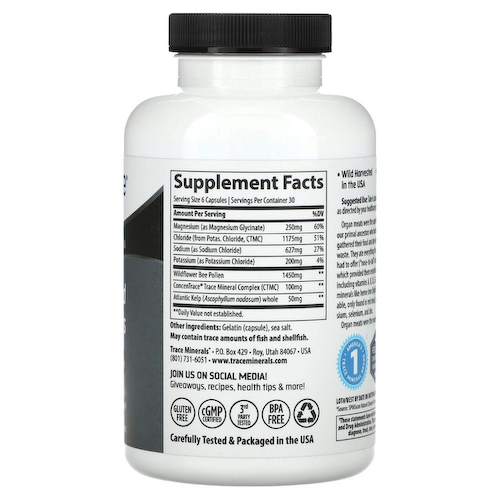 Trace Minerals ®, TM Ancestral, цельные пищевые минералы, 642 мг, 180 капсул #1