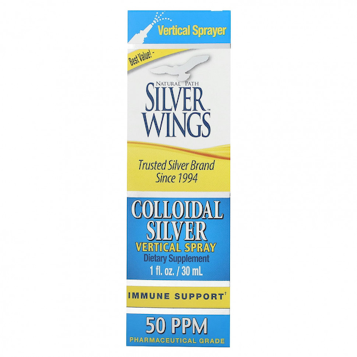 Natural Path Silver Wings, Вертикальный спрей с коллоидным серебром, 50 част. / Млн, 30 мл (1 жидк. Унция) #1