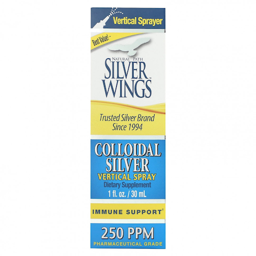 Natural Path Silver Wings, Вертикальный спрей с коллоидным серебром, 250 част. / Млн, 30 мл (1 жидк. Унция) #1