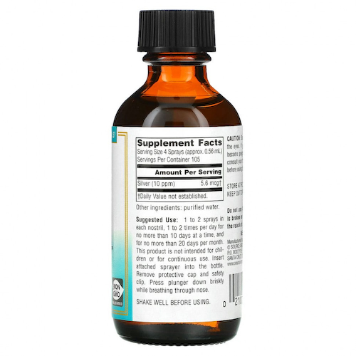 Source Naturals, Wellness, назальный спрей с коллоидным серебром, 10 част./млн, 59,14 мл (2 жидк. унции) #1