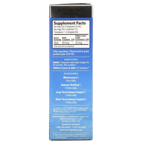 Sovereign Silver, Bio-Active Silver Hydrosol с капельным дозатором, ежедневная и иммунная поддержка, 10 ч/млн, 59 мл (2 жидких унции) #1
