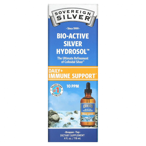 Sovereign Silver, Bio-Active Silver Hydrosol, коллоидное серебро для ежедневной поддержки иммунитета, с дозатором-пипеткой, 10 част./млн, 118 мл (4 жидк. унции) #1