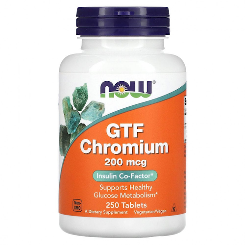 NOW Foods, GTF Chromium, 200 мкг, 250 таблеток #1