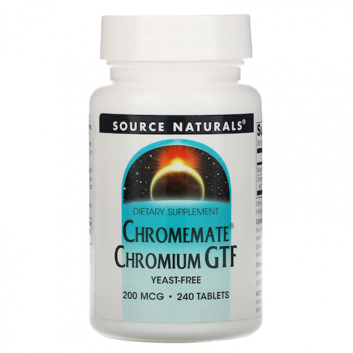 Source Naturals, Chromemate, GTF, хром, 200 мкг, 240 таблеток #1