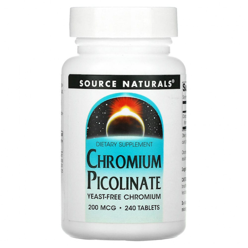 Source Naturals, пиколинат хрома, 200 мкг, 240 таблеток #1