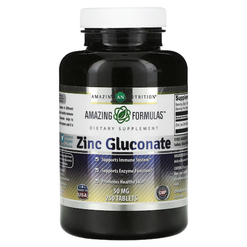Amazing Nutrition, Глюконат цинка, 50 мг, 250 таблеток #1