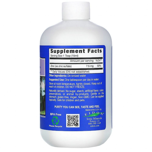 Eidon Mineral Supplements, цинк, 533 мл (18 унций) #1