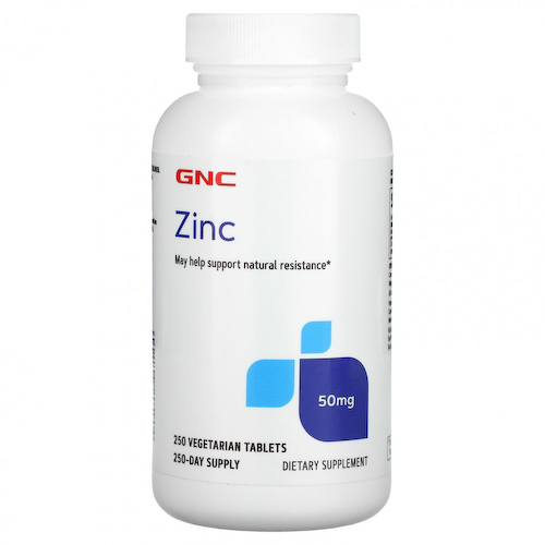GNC, Цинк, 50 мг, 250 вегетарианских таблеток #1