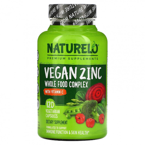 NATURELO, Веганский цинк с витамином C, 120 вегетарианских капсул #1