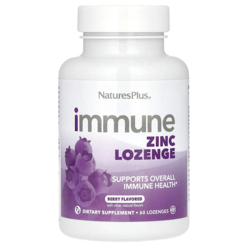NaturesPlus, Immune Zinc, ягодный, 60 пастилок #1