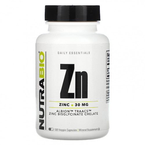 NutraBio Labs, Zn, цинк, 30 мг, 120 растительных капсул #1