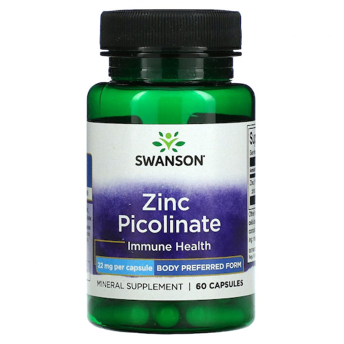 Swanson, Zinc Picolinate, Immune Health, 22 mg, 60 Capsules #1