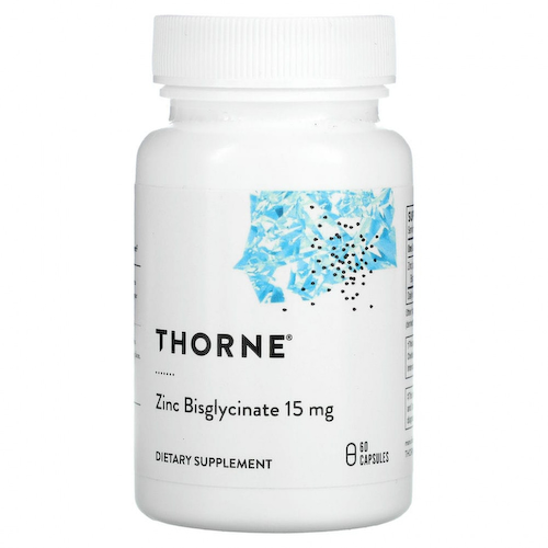 Thorne Research, бисглицинат цинка, 15 мг, 60 капсул #1