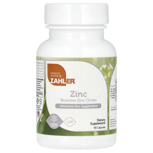 Zahler, Zinc, биоактивный цитрат цинка, 90 капсул #1