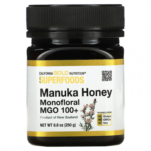California Gold Nutrition, SUPERFOODS, монофлорный мед манука, MGO 100+, 250 г (8,8 унции) #1