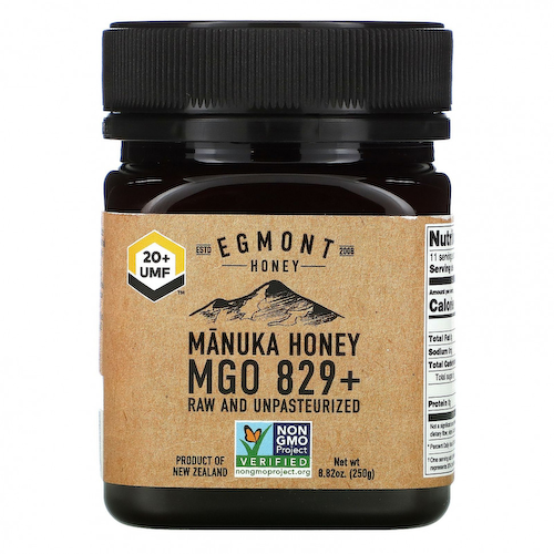 Egmont Honey, Мед манука, необработанный и непастеризованный, 829+ MGO, 250 г (8,82 унции) #1