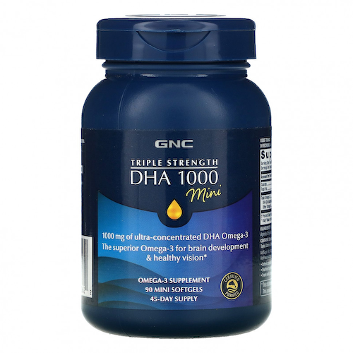 GNC, Triple Strength DHA 1000 Mini, 500 мг, 90 мягких капсул #1