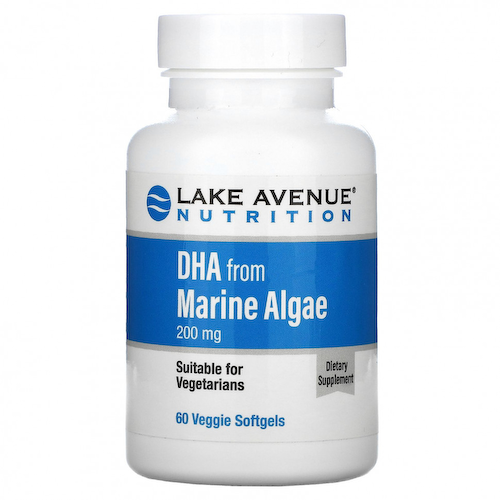 Lake Avenue Nutrition, ДГК из морских водорослей, растительные омега, 200 мг, 60 растительных капсул #1