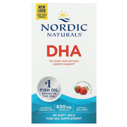 Nordic Naturals, ДГК, со вкусом клубники, 500 мг, 90 желатиновых капсул #1