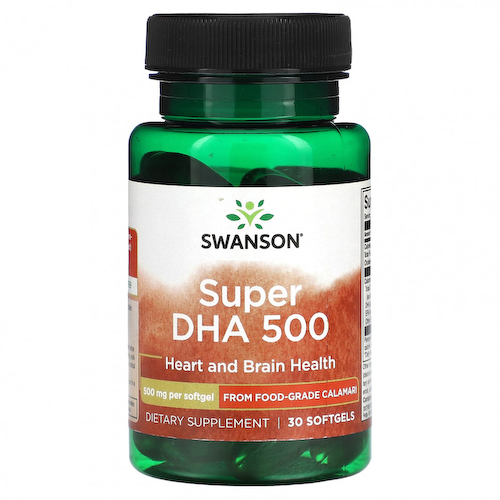 Swanson, Super DHA 500, 500 мг, 30 мягких таблеток #1