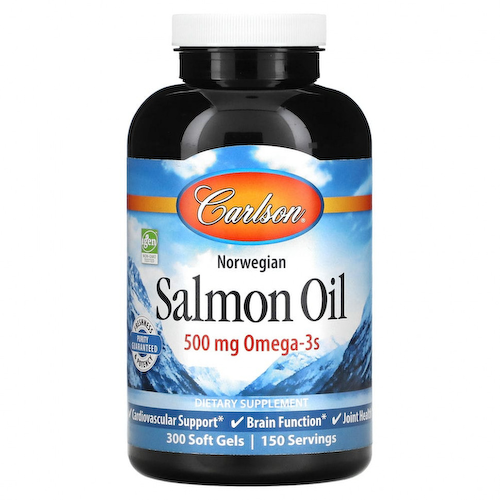 Carlson Labs, жир норвежского лосося, 250 мг, 300 капсул #1