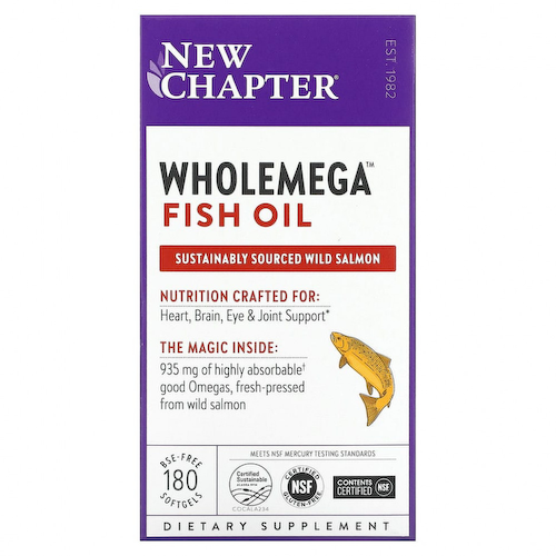 New Chapter, рыбий жир Wholemega, 180 мягких таблеток #1