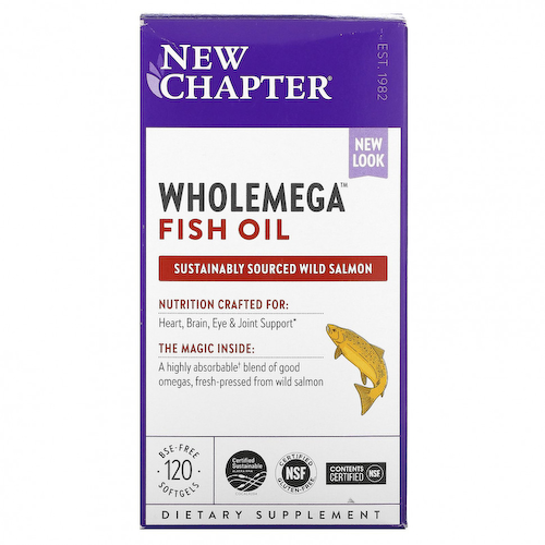 New Chapter, Wholemega, рыбий жир, 120 мягких таблеток #1