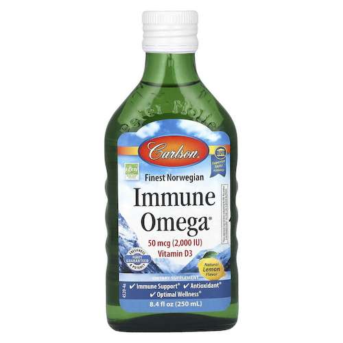 Carlson Labs, Immune Omega, Натуральный лимон, 8,4 жидких унций (250 мл) #1