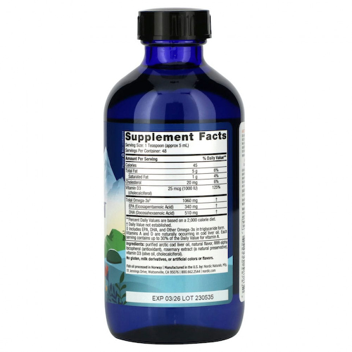 Nordic Naturals, Arctic-D, жир печени трески с лимоном, 237 мл (8 жидких унций) #1