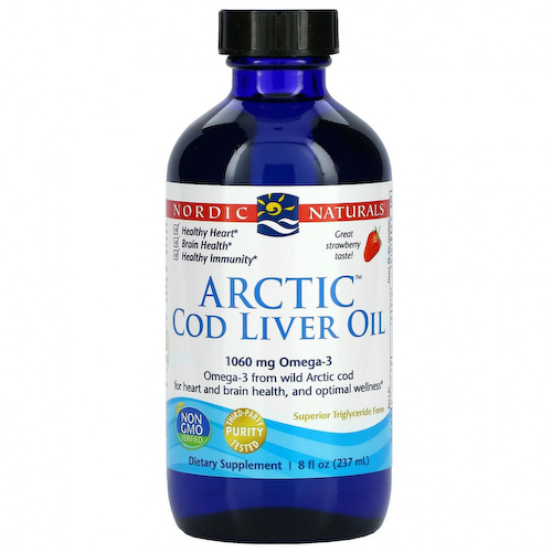 Nordic Naturals, Масло печени арктической трески со вкусом клубники, 237 мл (8 жидких унций) #1