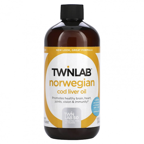 Twinlab, Жир печени норвежской трески, без добавок, 355 мл (12 жидк. Унций) #1
