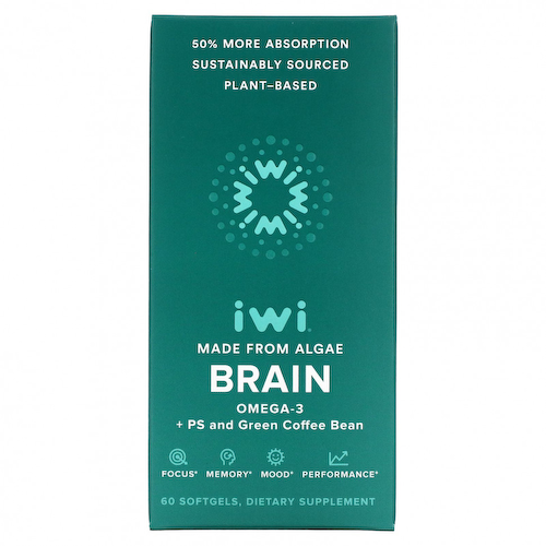 iWi, Brain, Омега-3 + PS и зеленые кофейные зерна, 60 мягких таблеток #1