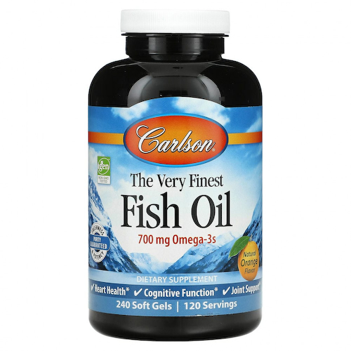 Carlson Labs, Самый лучший рыбий жир, натуральный апельсиновый вкус, 350 мг, 240 мягких таблеток #1