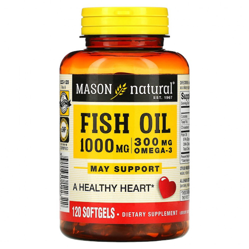 Mason Natural, рыбий жир, 1000 мг, 120 капсул #1