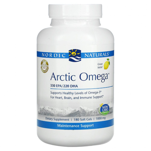 Nordic Naturals, Arctic Omega, лимон, 1000 мг, 180 мягких желатиновых капсул #1